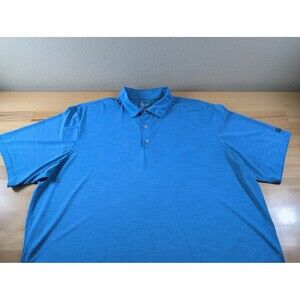 Huk Polo Shirt Mens 2XL Blue Performance Stretch Fishing Short Sleeve